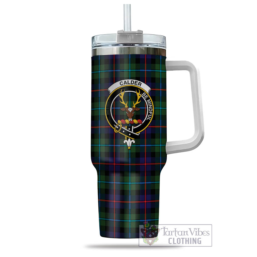 Calder Tartan Tumbler with Handle with Family Crest - Tartan Vibes Clothing