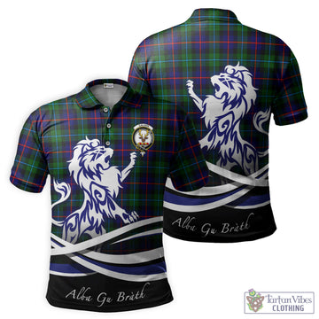 Calder Modern Tartan Polo Shirt with Alba Gu Brath Regal Lion Emblem
