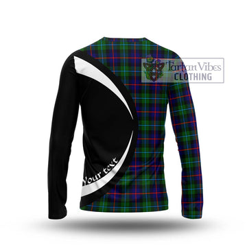 Calder Tartan Long Sleeve T-Shirt with Family Crest Circle Style - Tartan Vibes Clothing