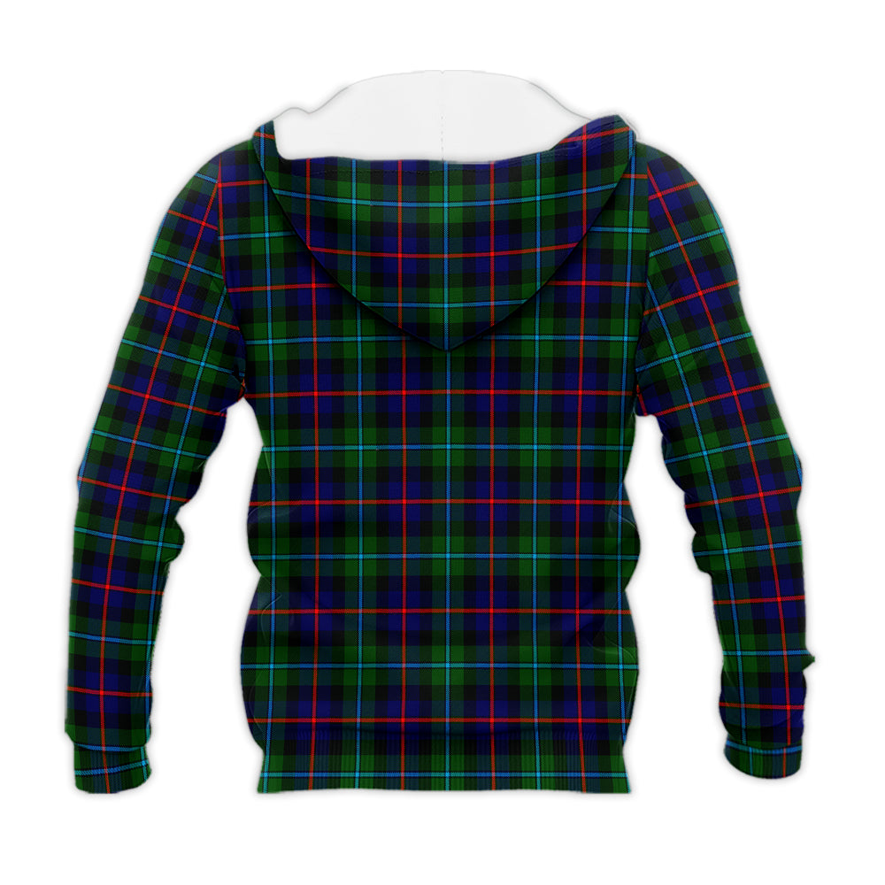Calder Tartan Knitted Hoodie with Family Crest - Tartan Vibes Clothing