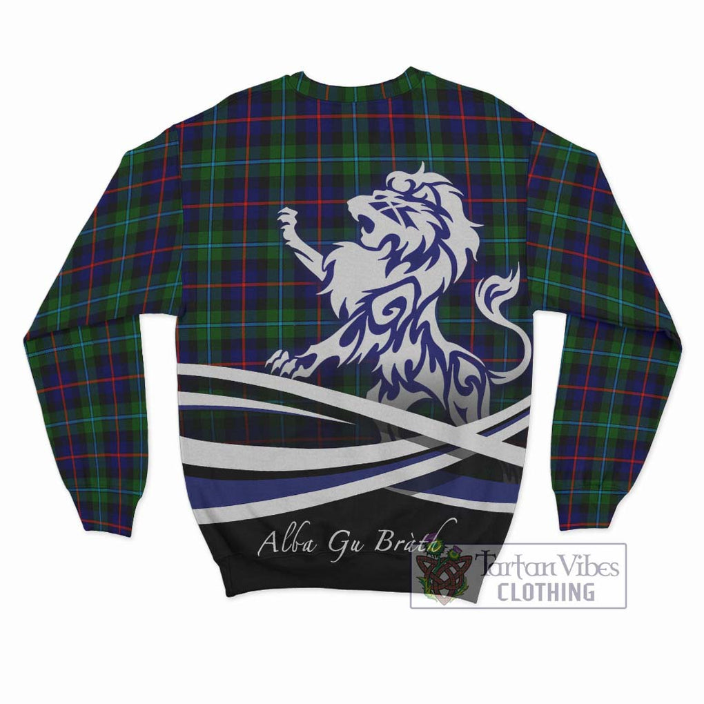 Calder Tartan Sweatshirt with Alba Gu Brath Regal Lion Emblem - Tartan Vibes Clothing