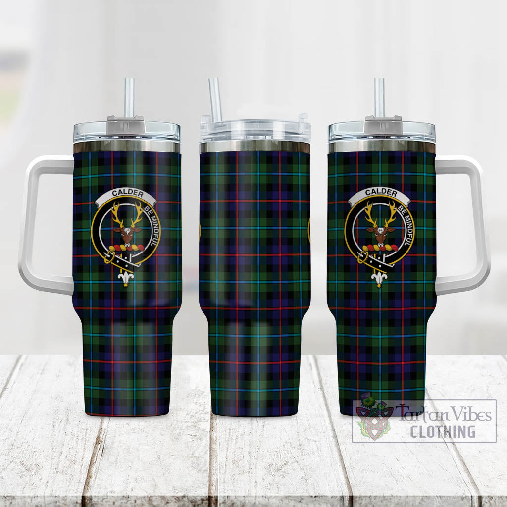 Calder Tartan Tumbler with Handle with Family Crest - Tartan Vibes Clothing