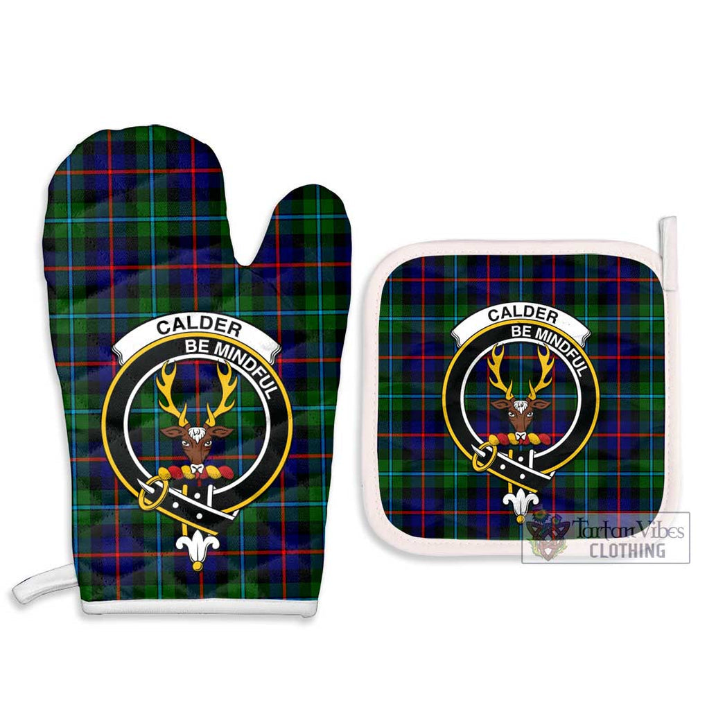 Calder Tartan Combo Oven Mitt & Pot-Holder with Family Crest - Tartan Vibes Clothing