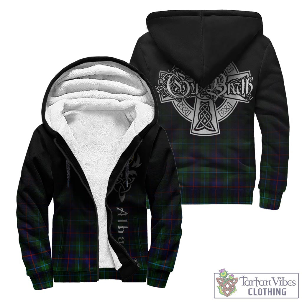 Calder Tartan Sherpa Hoodie Featuring Alba Gu Brath Family Crest Celtic Inspired - Tartan Vibes Clothing