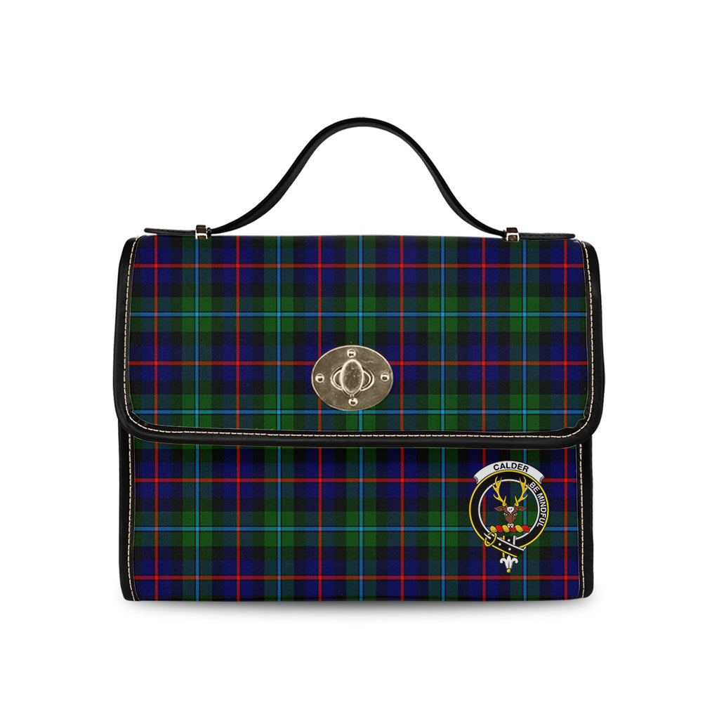 Calder Modern Tartan Leather Strap Waterproof Canvas Bag with Family Crest