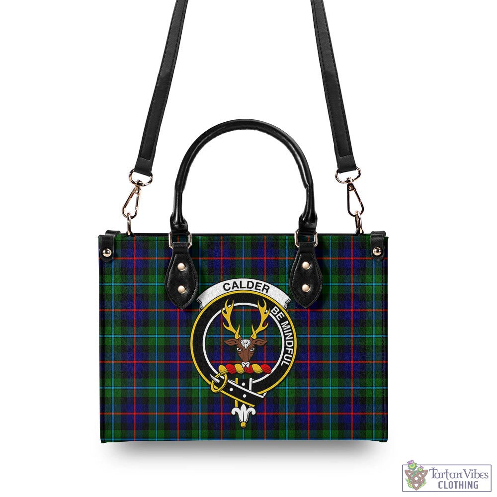 Calder Tartan Luxury Leather Handbags with Family Crest - Tartan Vibes Clothing