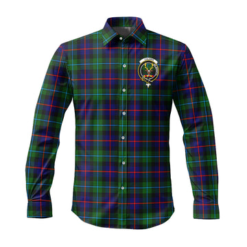 Calder Modern Tartan Long Sleeve Button Up Shirt with Family Crest