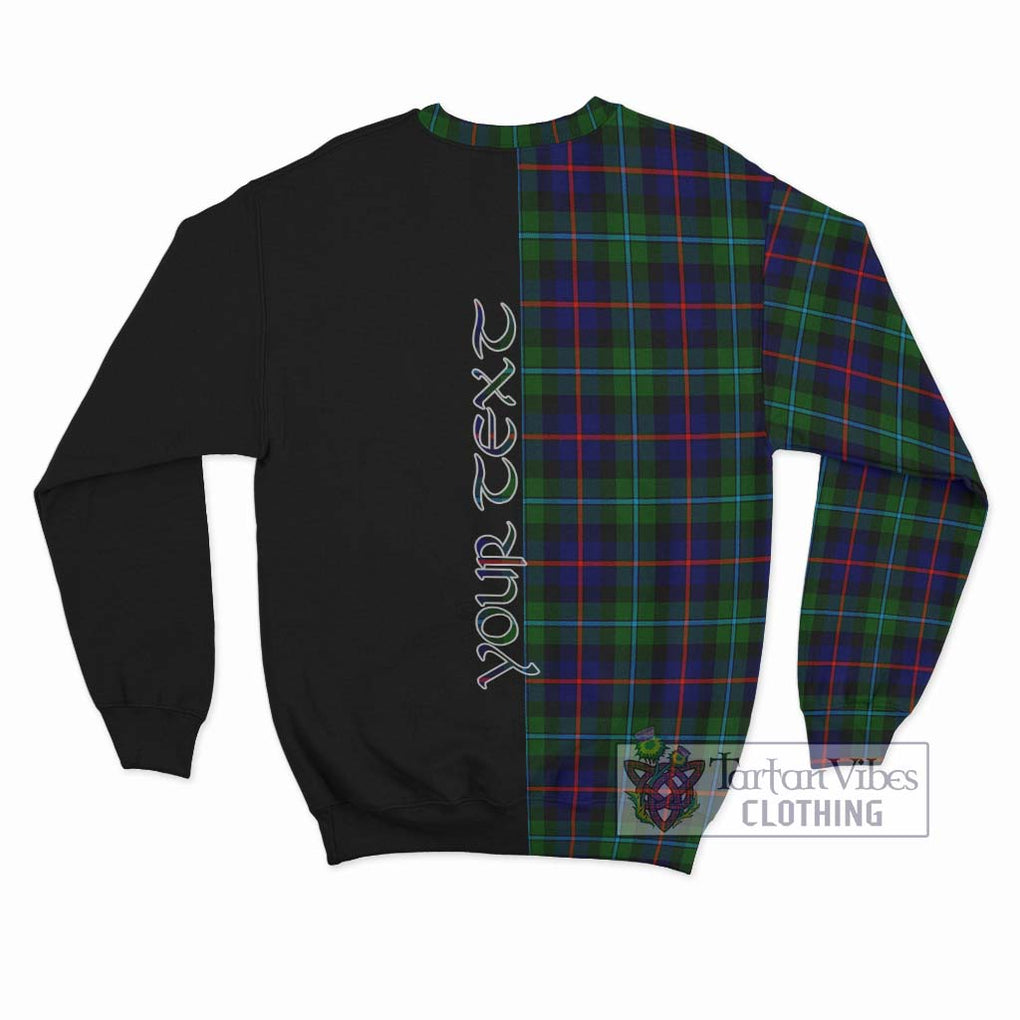 Calder Tartan Sweatshirt with Family Crest and Half Of Me Style - Tartan Vibes Clothing