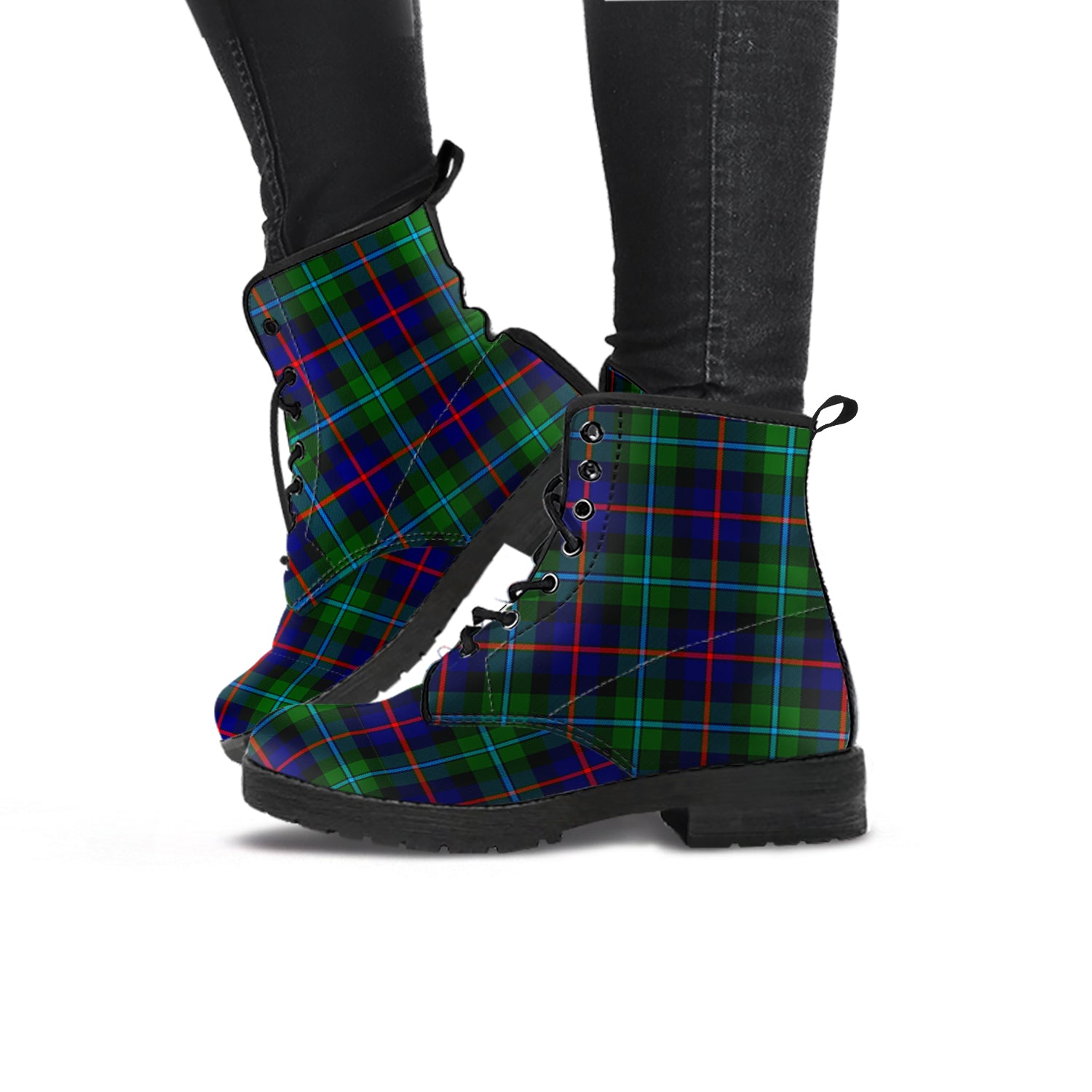 Calder Modern Tartan Leather Boots