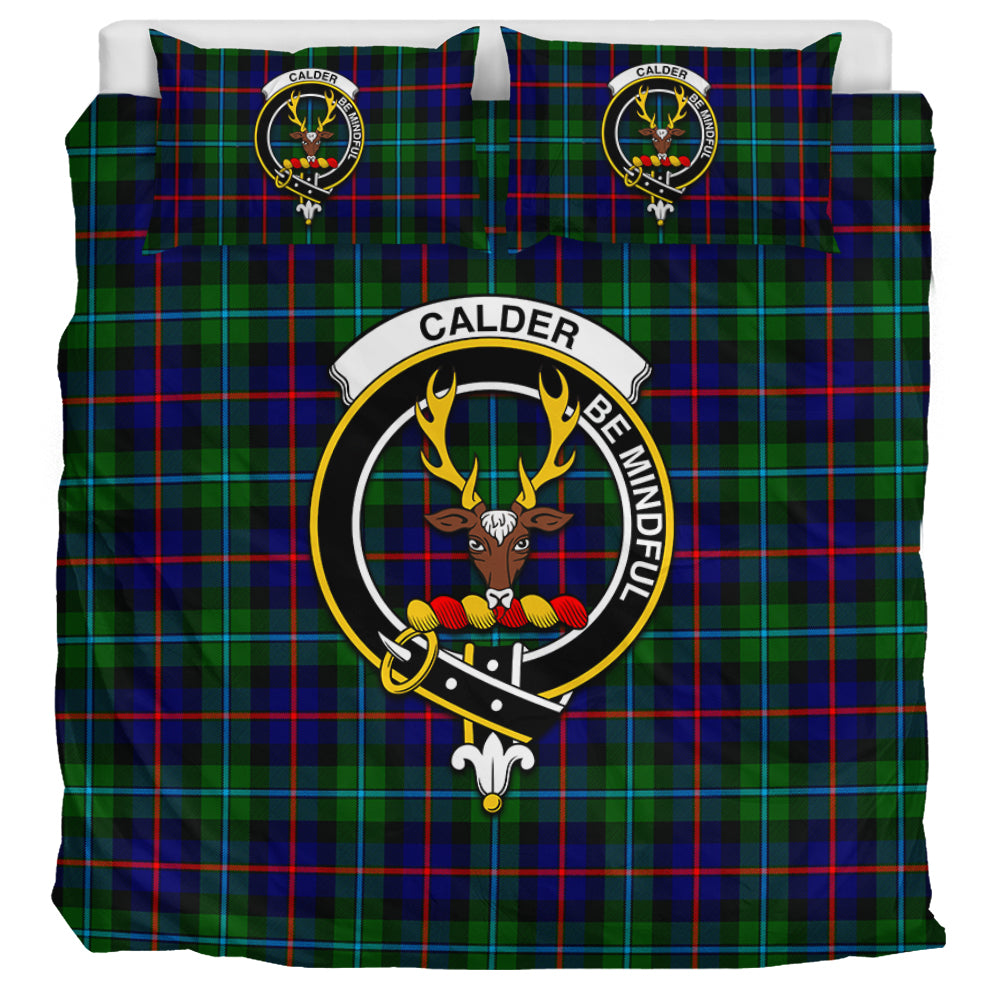 Calder Tartan Bedding Set with Family Crest UK Bedding Set UK Super King 104*94 inch - Tartan Vibes Clothing