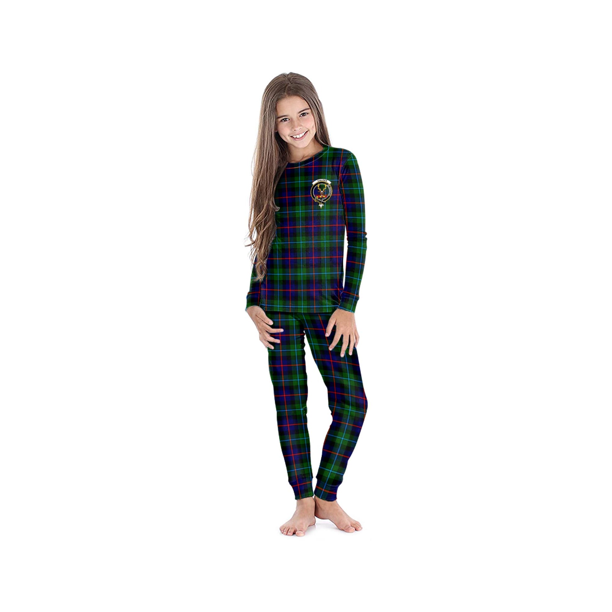 Calder Tartan Pajamas Family Set with Family Crest - Tartan Vibes Clothing