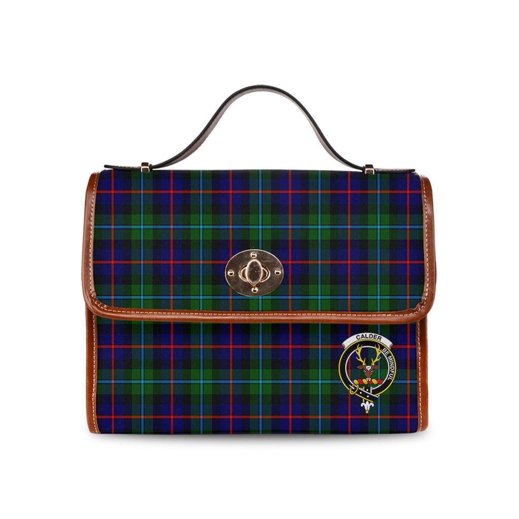 Calder Modern Tartan Leather Strap Waterproof Canvas Bag with Family Crest