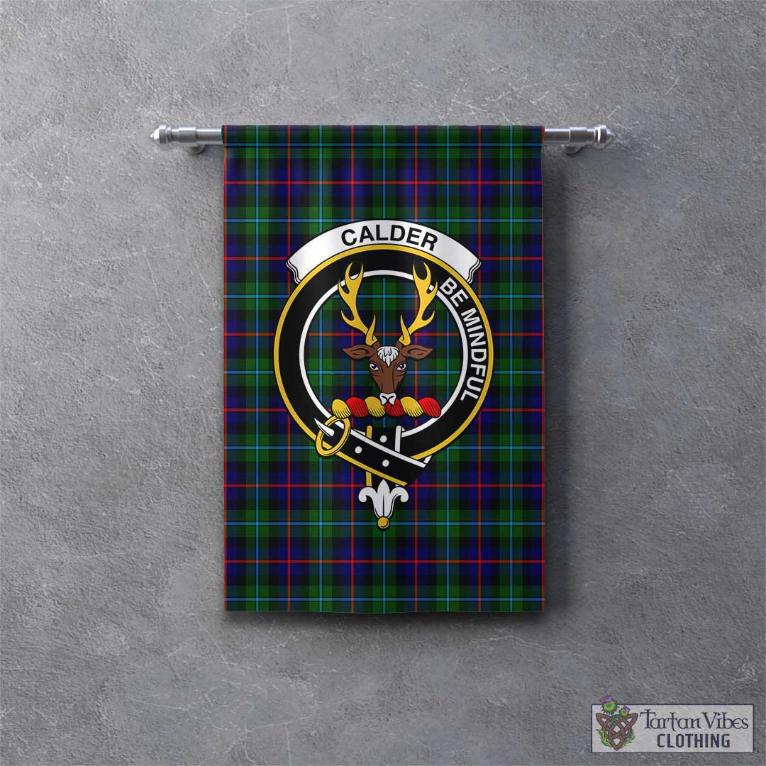 Calder Tartan Gonfalon, Tartan Banner with Family Crest - Tartan Vibes Clothing