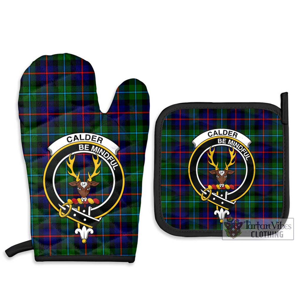 Calder Tartan Combo Oven Mitt & Pot-Holder with Family Crest - Tartan Vibes Clothing
