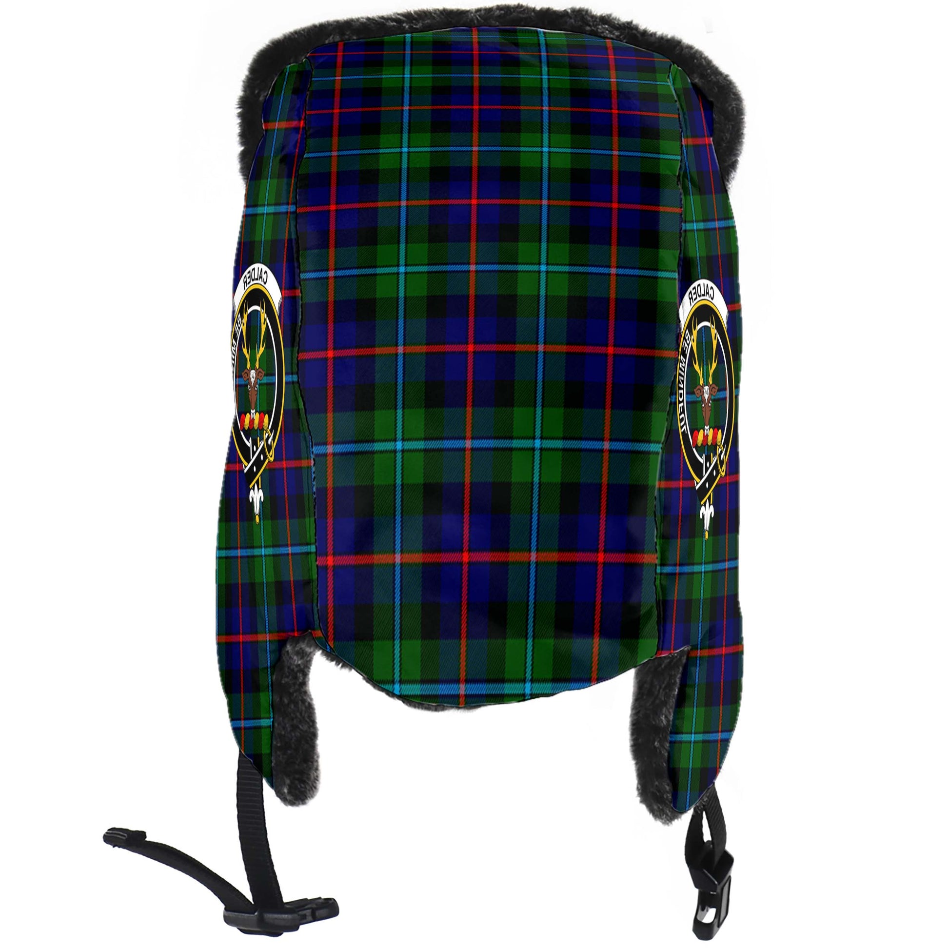 Calder Tartan Winter Trapper Hat with Family Crest - Tartan Vibes Clothing