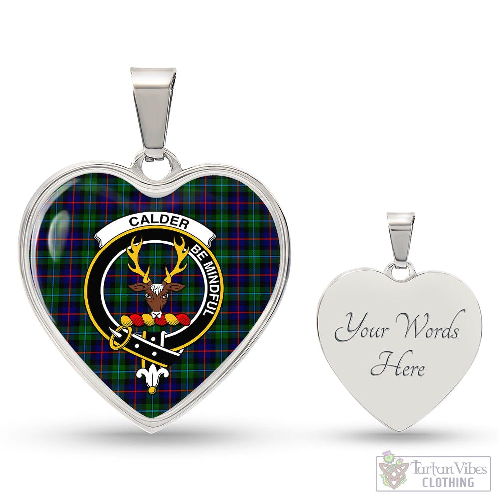 Tartan Vibes Clothing Calder Modern Tartan Heart Necklace with Family Crest