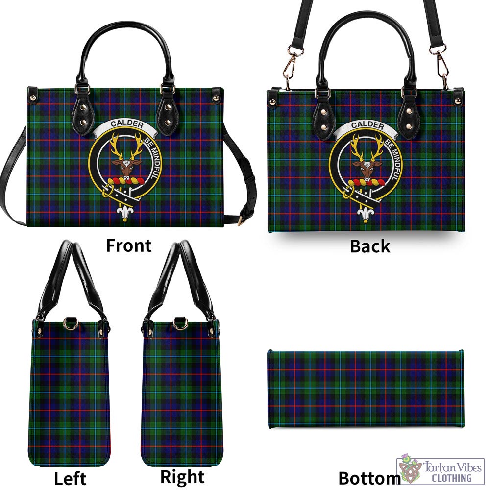 Calder Tartan Luxury Leather Handbags with Family Crest - Tartan Vibes Clothing