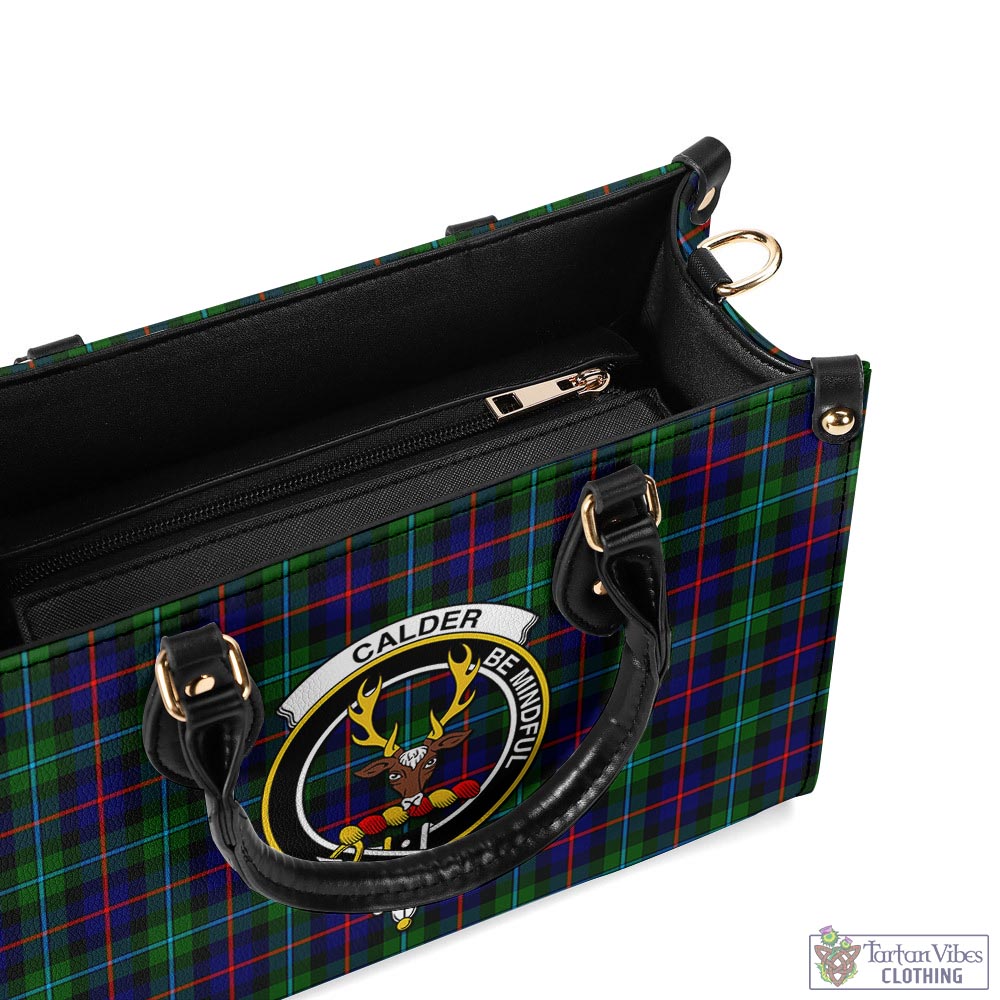 Calder Tartan Luxury Leather Handbags with Family Crest - Tartan Vibes Clothing