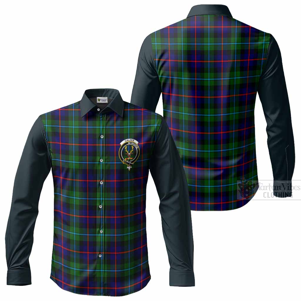 Calder Tartan Accent Long Sleeve Button Shirts with Family Crest