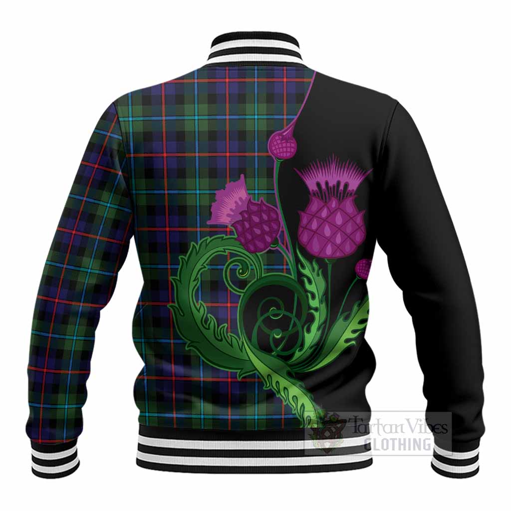 Calder Tartan Baseball Jacket Traditional Scottish Thistle