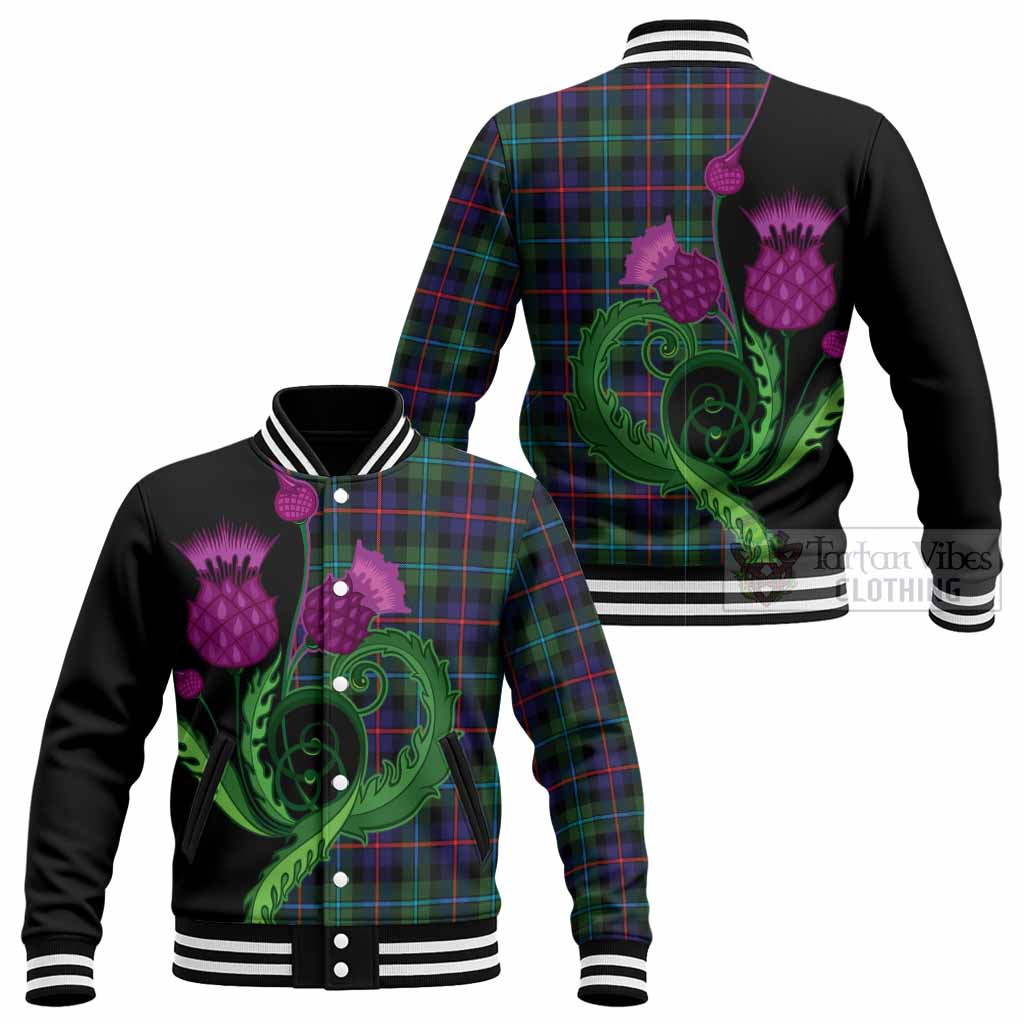 Calder Tartan Baseball Jacket Traditional Scottish Thistle