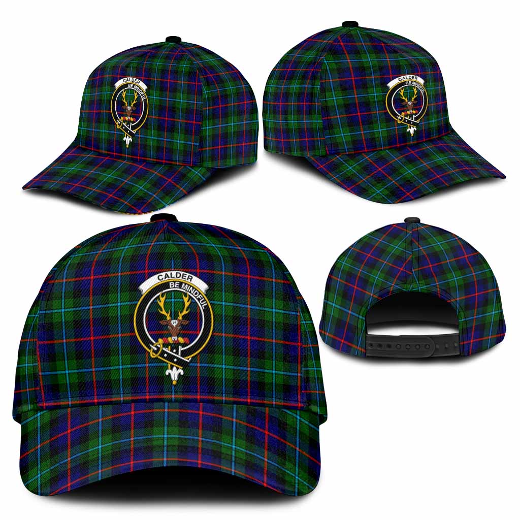 Calder Tartan Classic Cap with Family Crest