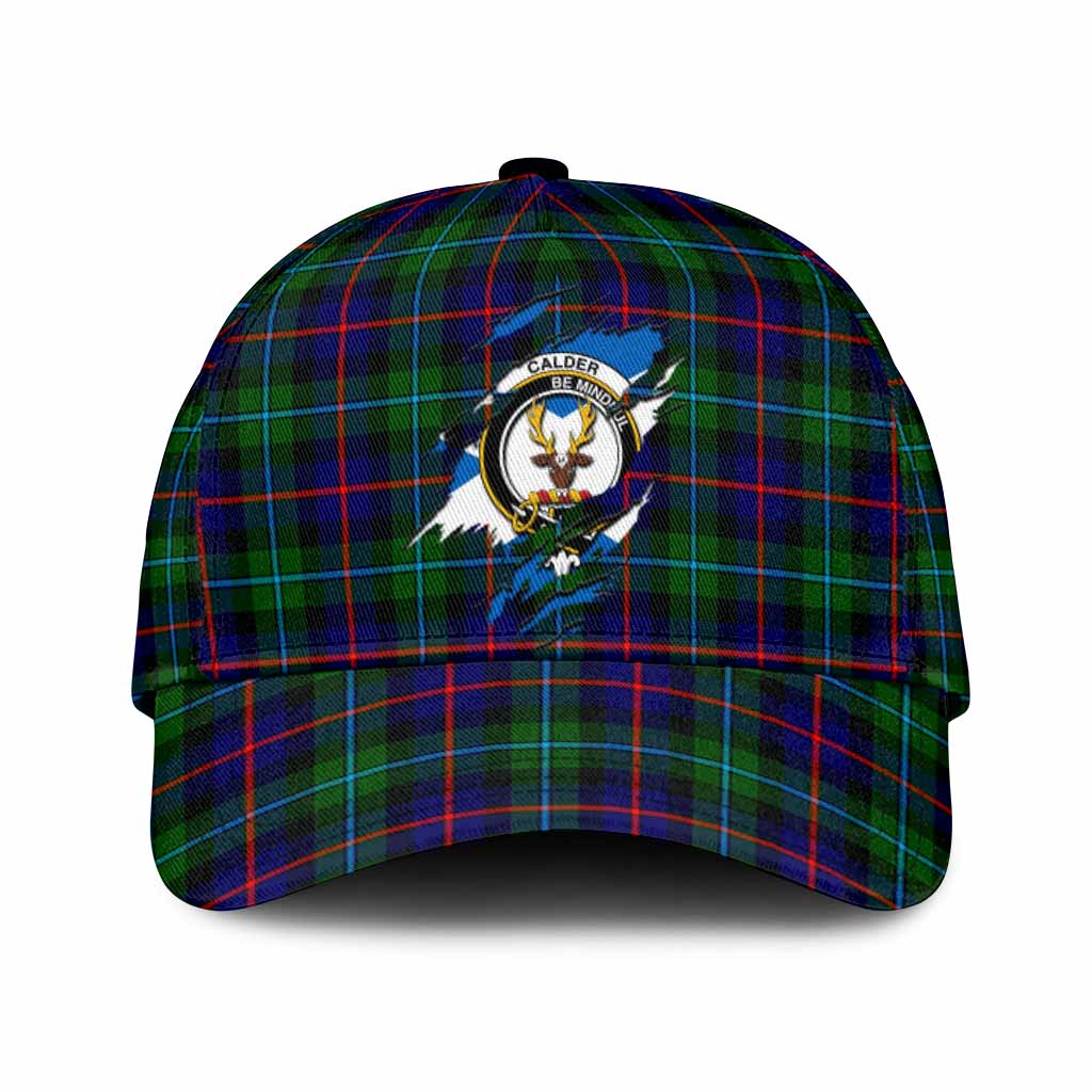 Calder Tartan Classic Cap with Family Crest In Me Style