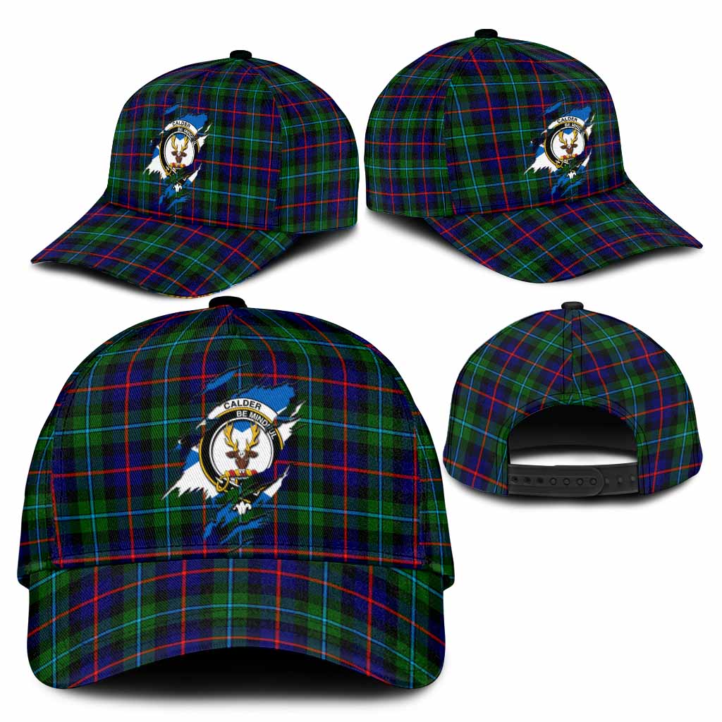Calder Tartan Classic Cap with Family Crest In Me Style