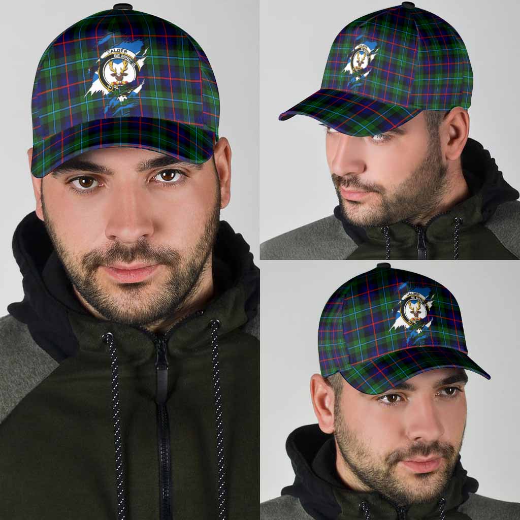 Calder Tartan Classic Cap with Family Crest In Me Style