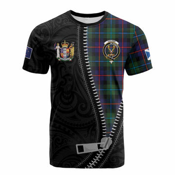 Calder Tartan Cotton T-shirt New Zealand Pattern Unique Zipper Stylized