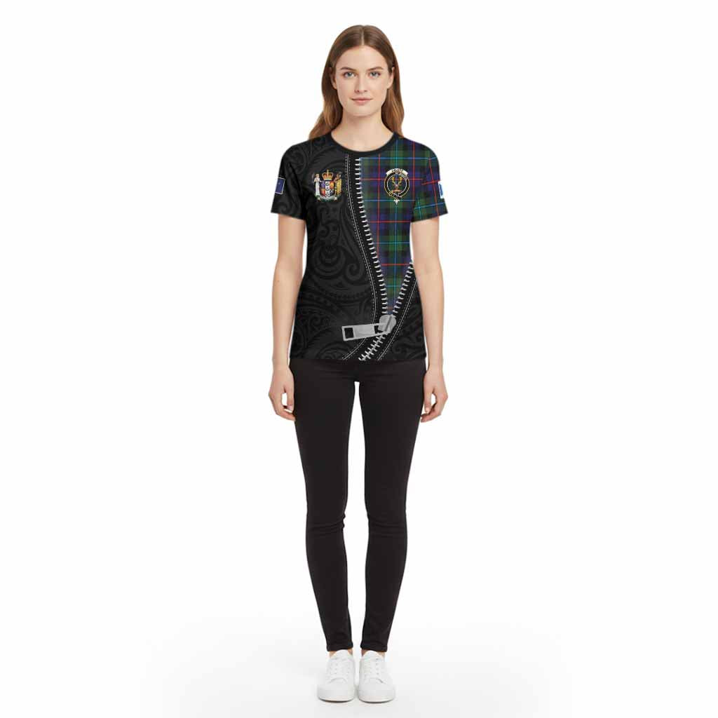 Calder Tartan Cotton T-shirt New Zealand Pattern Unique Zipper Stylized
