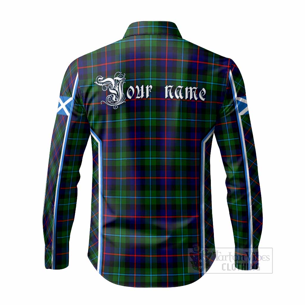 Calder Tartan Crest Long Sleeve Button Shirts Scotland Coat of Arm Flag Style - Tartan Vibes Clothing