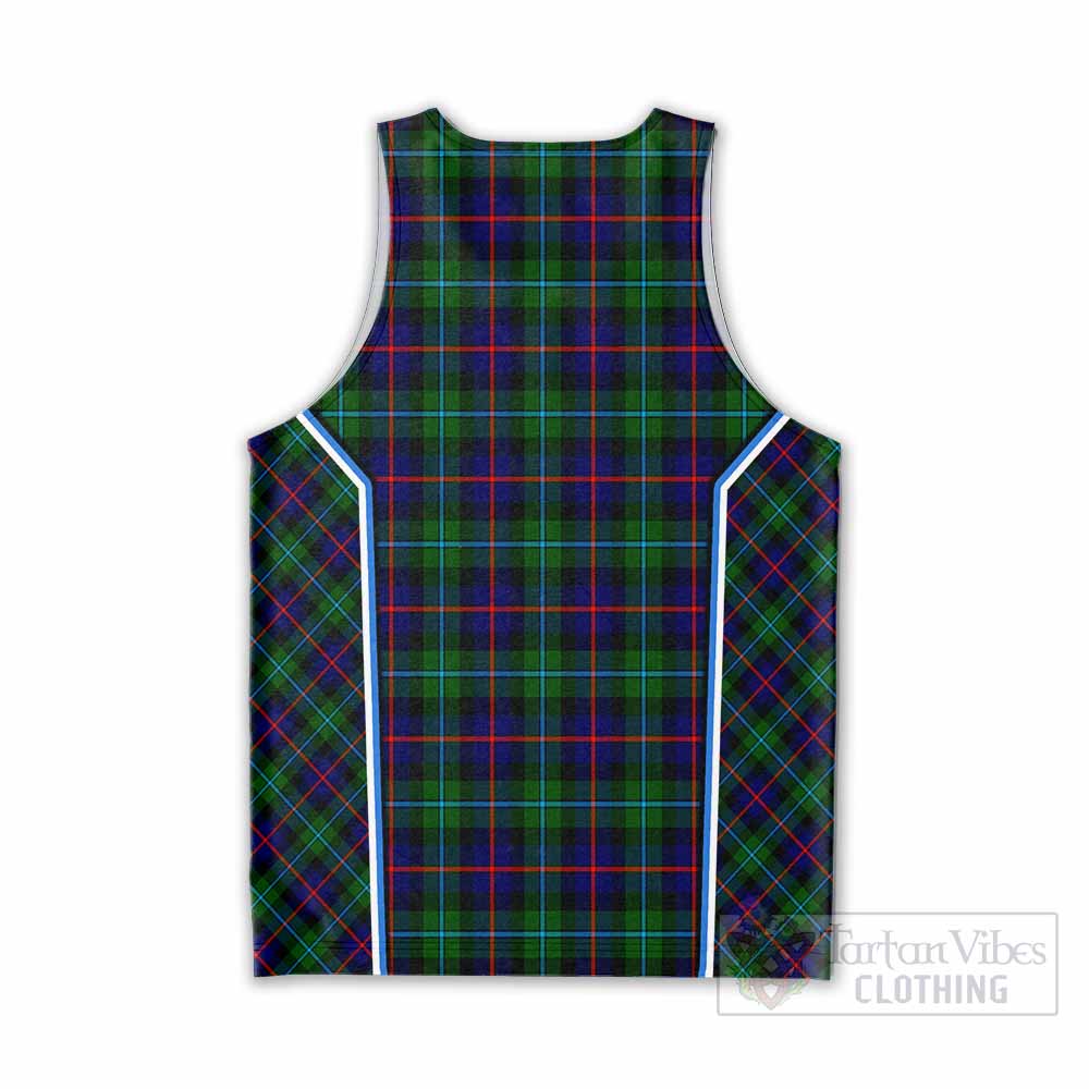Calder Tartan Crest Men Tank Top Scotland Coat of Arm Flag Style - Tartan Vibes Clothing