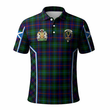 Calder Tartan Crest Polo Shirt Scotland Coat of Arm Flag Style - Tartan Vibes Clothing