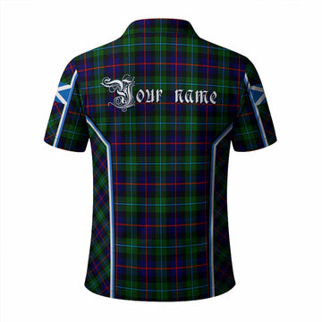 Calder Tartan Crest Polo Shirt Scotland Coat of Arm Flag Style - Tartan Vibes Clothing