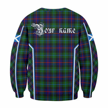 Calder Tartan Crest Sweatshirt Scotland Coat of Arm Flag Style