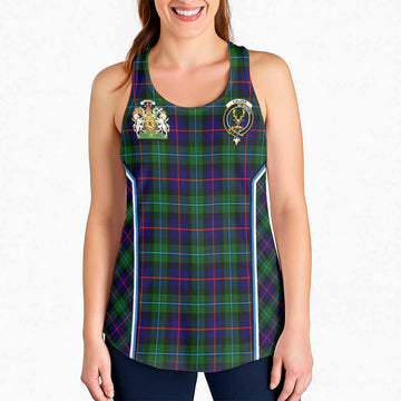 Calder Tartan Crest Women Racerback Tanks Scotland Coat of Arm Flag Style