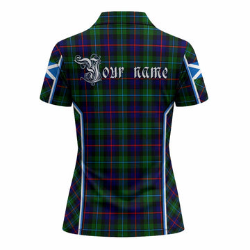 Calder Tartan Crest Women's Polo Shirt Scotland Coat of Arm Flag Style - Tartan Vibes Clothing