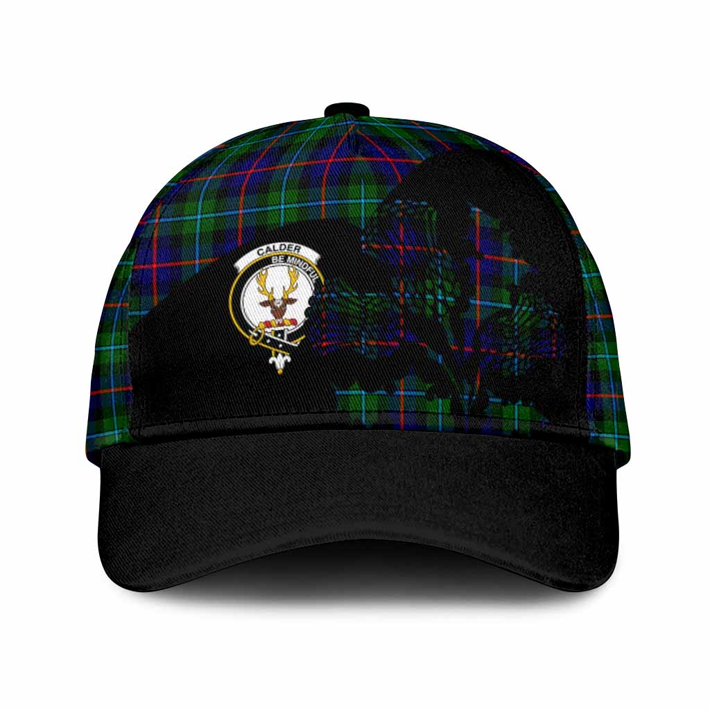 Calder Tartan Family Crest Classic Cap Scotland Thistle Floral Flag Style