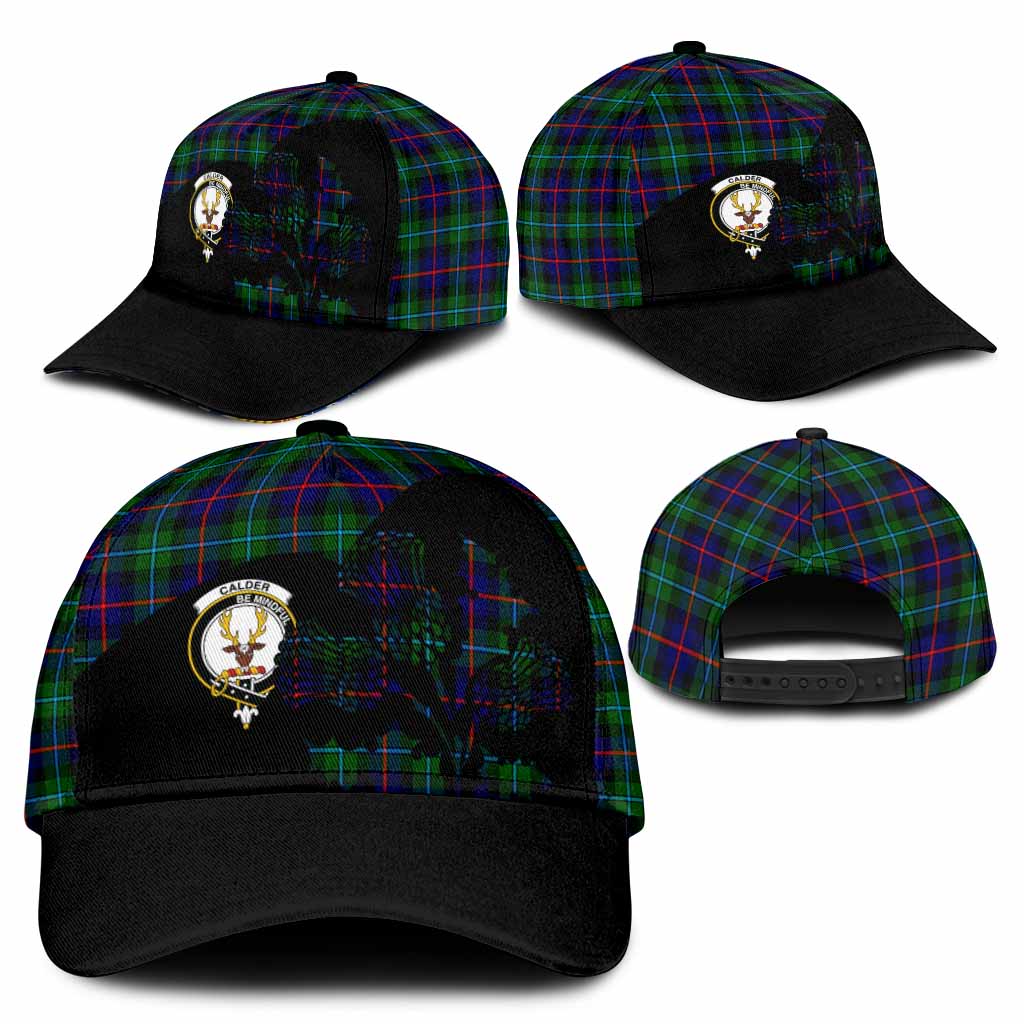 Calder Tartan Family Crest Classic Cap Scotland Thistle Floral Flag Style