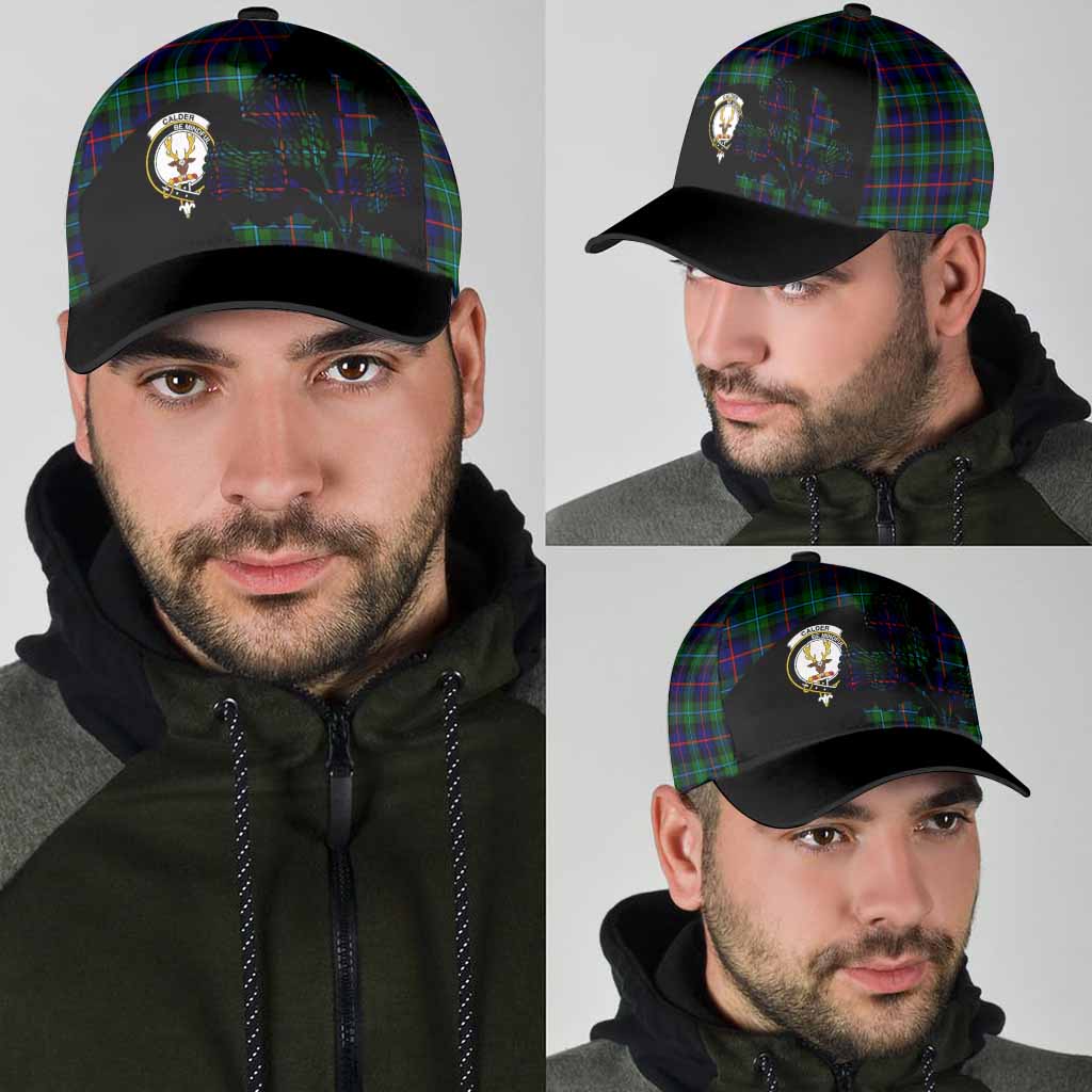 Calder Tartan Family Crest Classic Cap Scotland Thistle Floral Flag Style