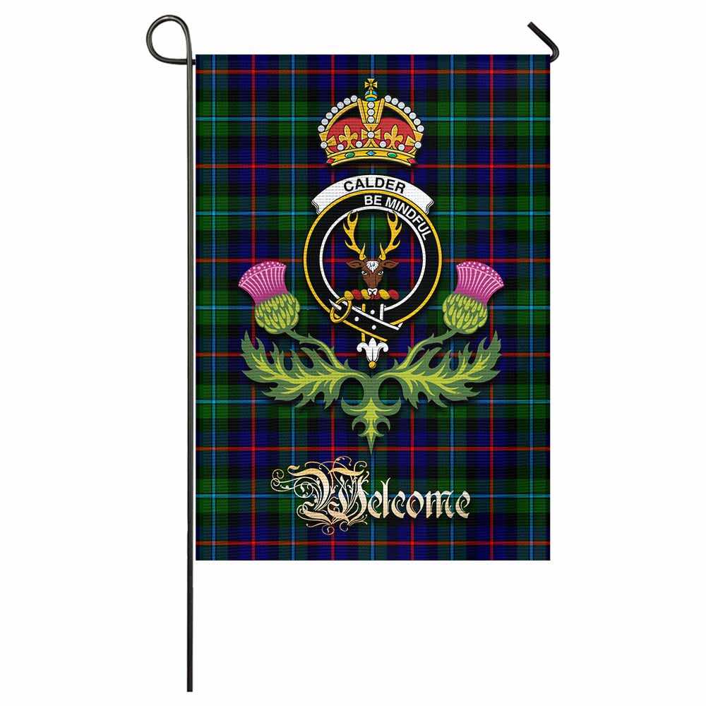 Calder Tartan Family Crest Garden Flag Royal Thistle Welcome Style - Tartan Vibes Clothing