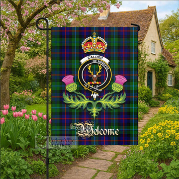 Calder Tartan Family Crest Garden Flag Royal Thistle Welcome Style