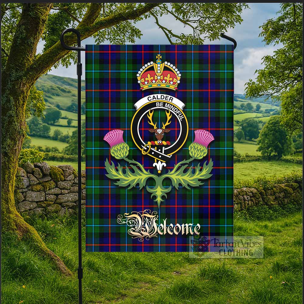 Calder Tartan Family Crest Garden Flag Royal Thistle Welcome Style - Tartan Vibes Clothing