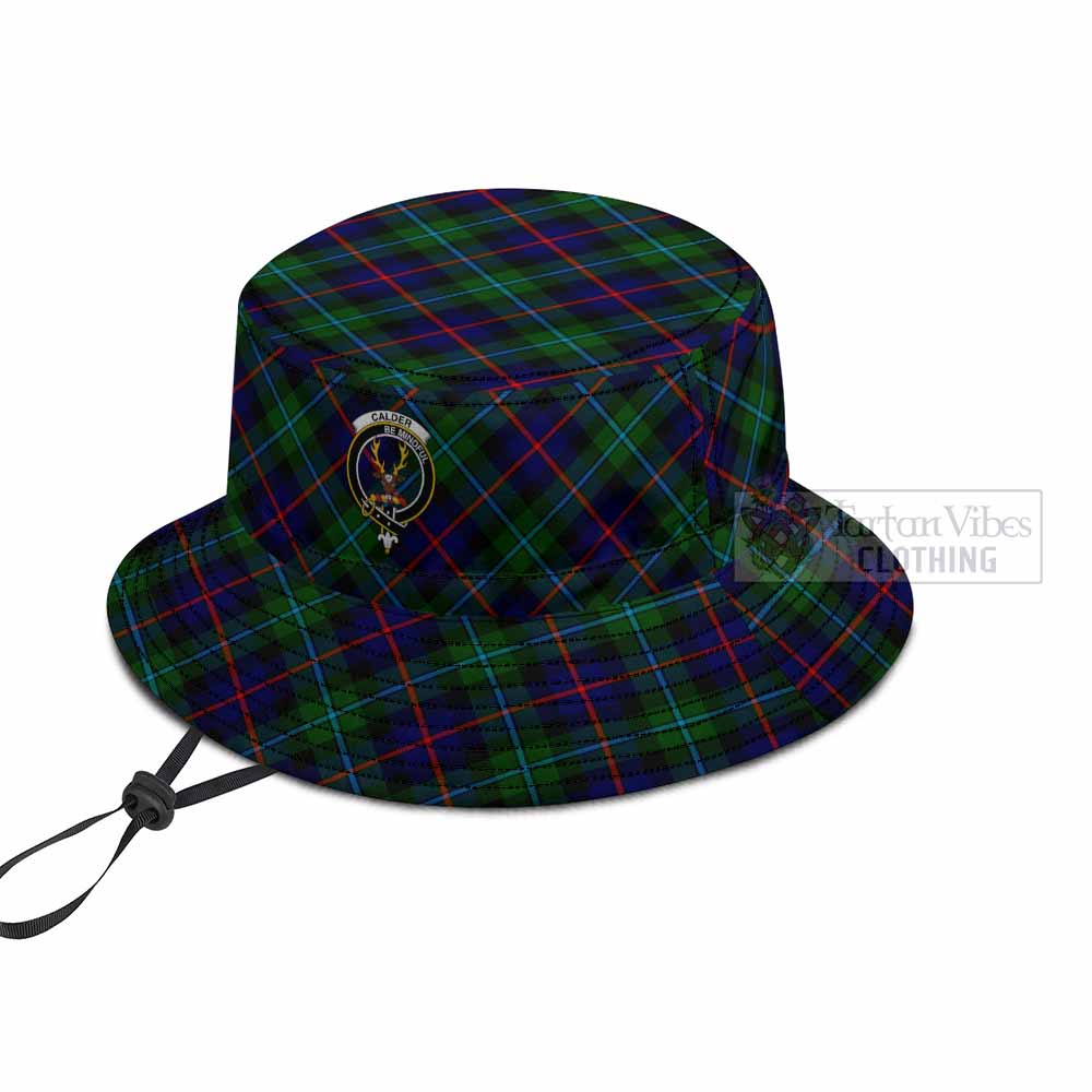 Calder Tartan Fishing Hat with Family Crest