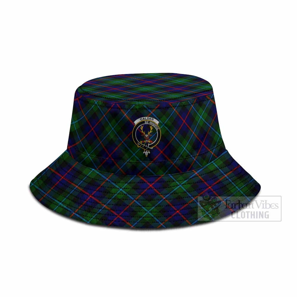 Calder Tartan Fishing Hat with Family Crest