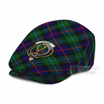 Calder Tartan Flat Cap, Jeff Cap Cross Style with Family Crest