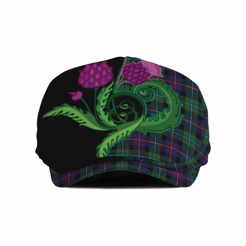 Calder Tartan Flat Cap, Jeff Cap Traditional Scottish Thistle