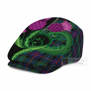 Calder Tartan Flat Cap, Jeff Cap Traditional Scottish Thistle