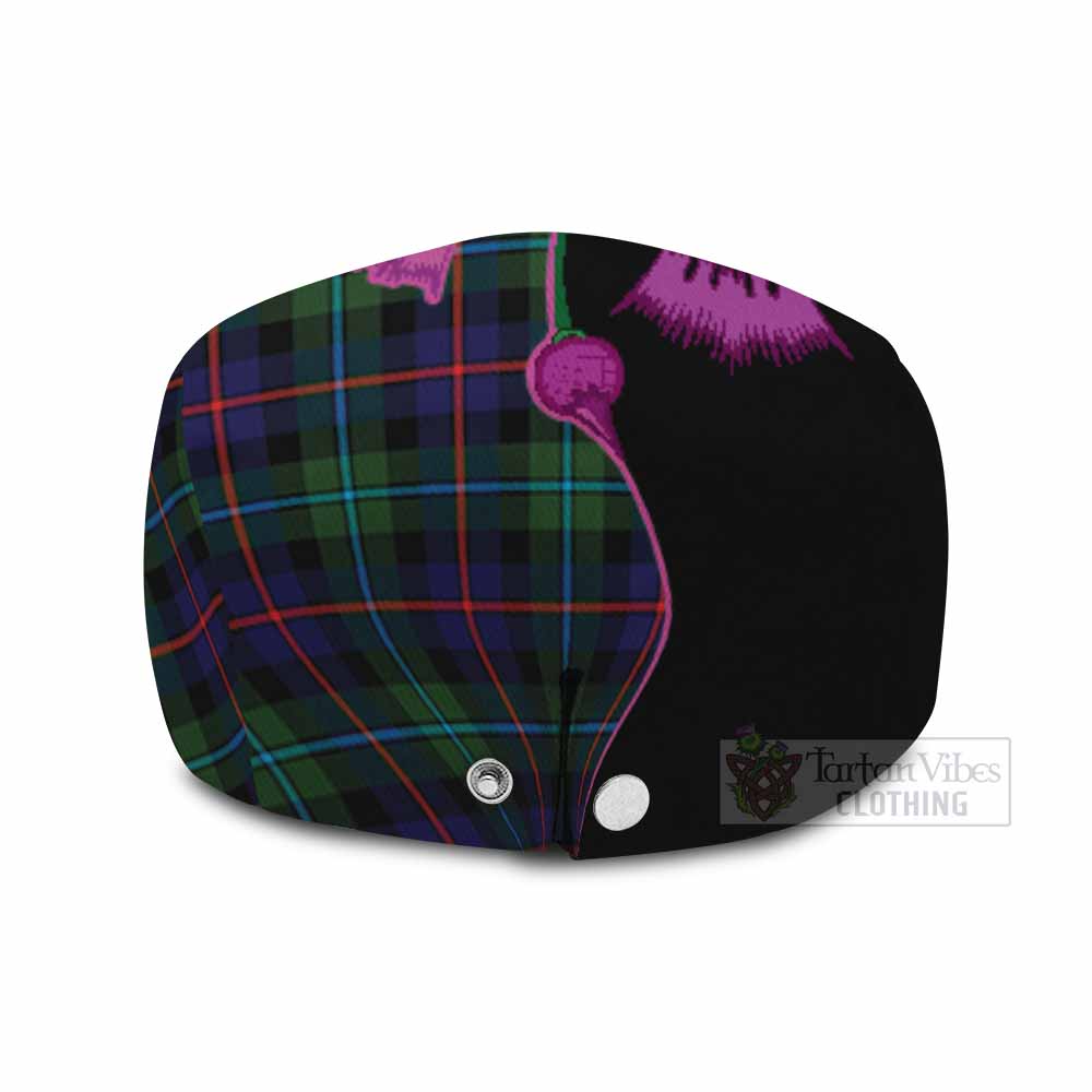Calder Tartan Flat Cap, Jeff Cap Traditional Scottish Thistle